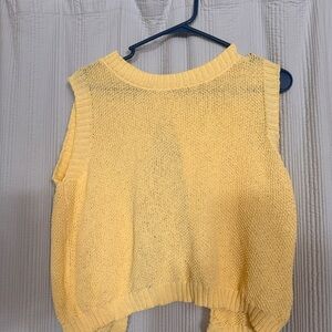 SHEIN Yellow Knit Crop Top